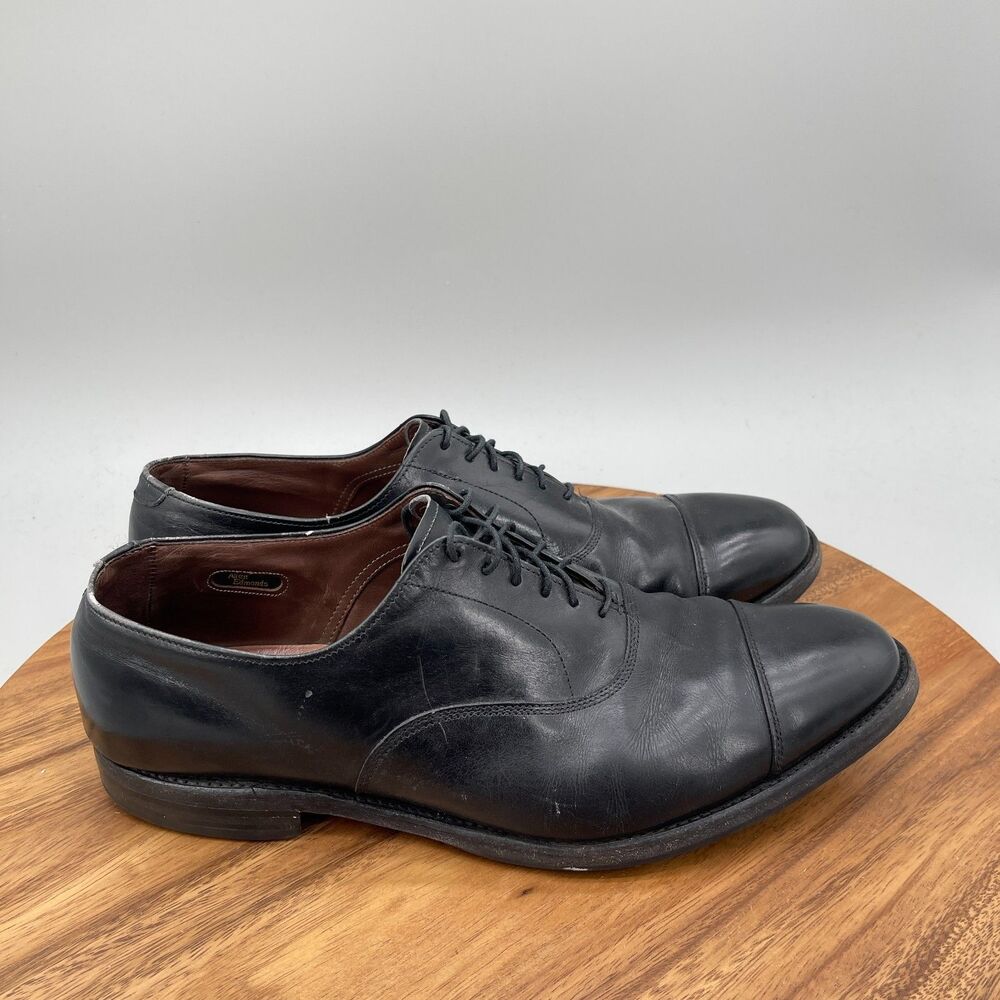 Allen Edmonds Park Avenue Oxfords Mens 11.5 D Black Leather Dress Shoes Cap Toe